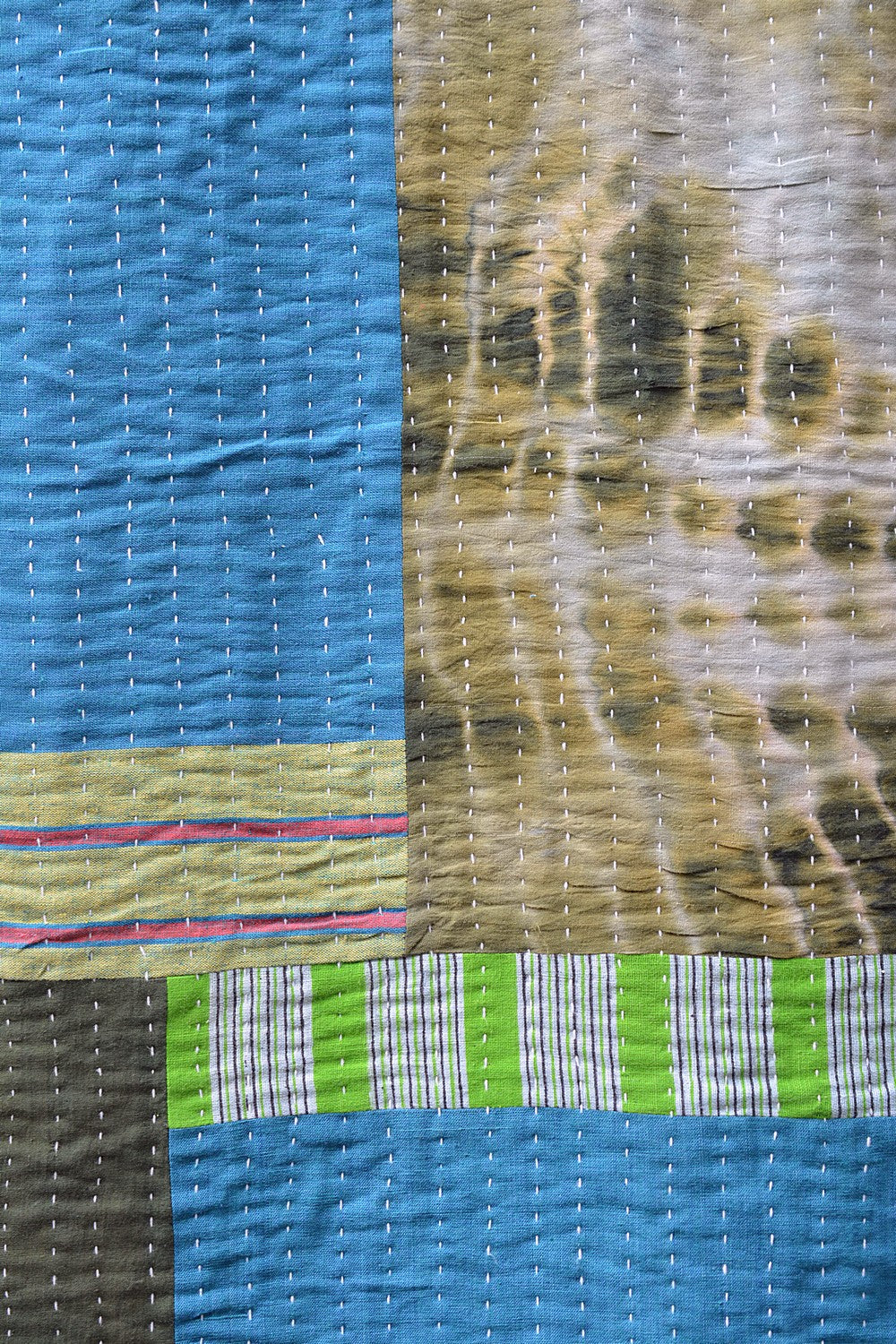 Hand-Quilted Khadi Bedspread | Mosaic | 60” x 94”