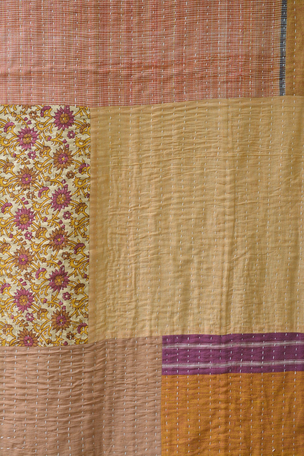 Hand-quilted Khadi Bedspread | Remnant | 63" x 90"