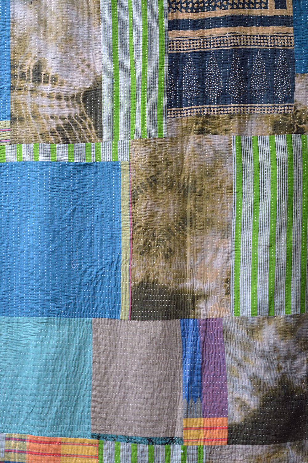 Hand-Quilted Khadi Bedspread | Mosaic | 60” x 94”