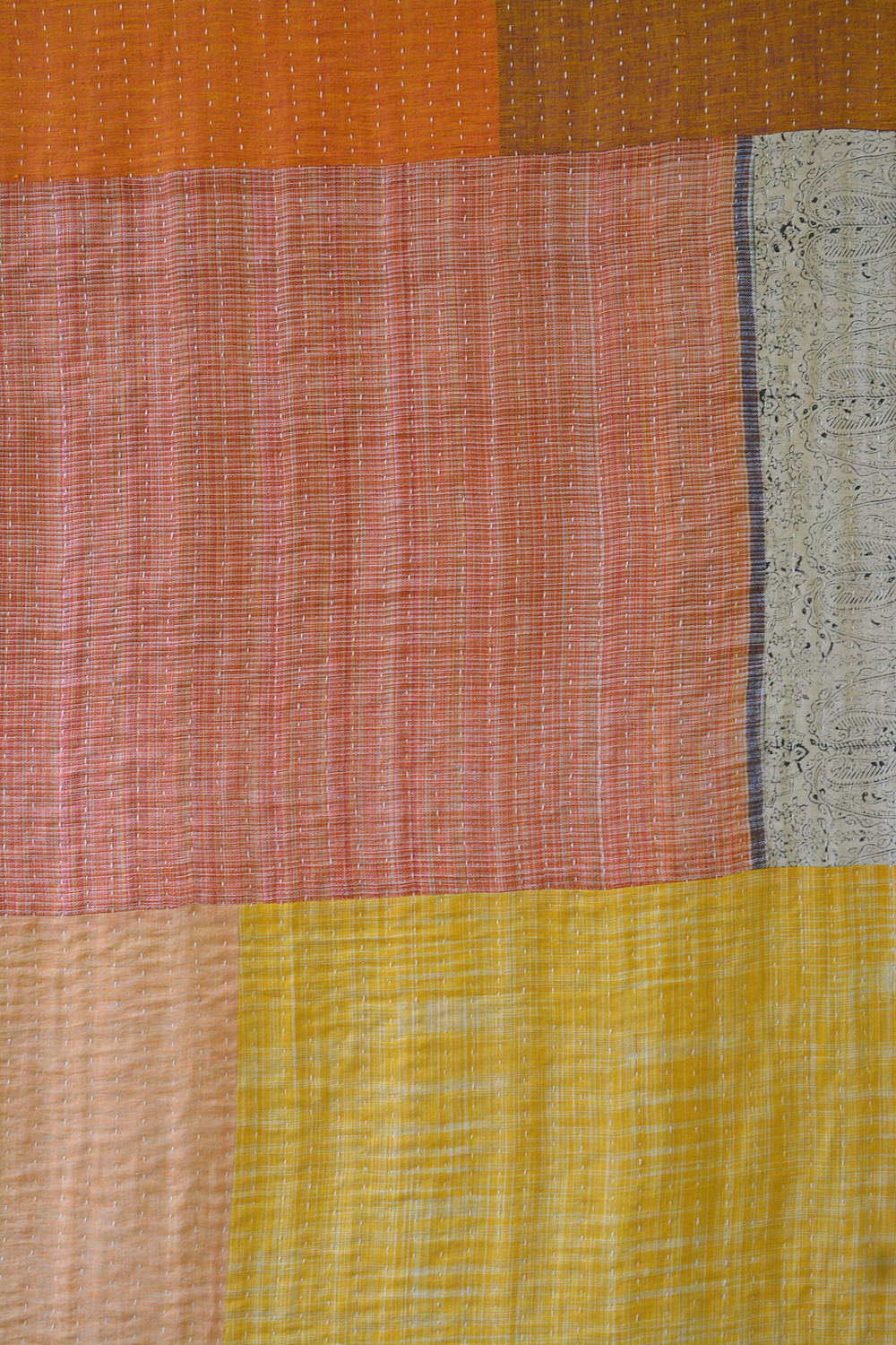 Hand-quilted Khadi Bedspread | Remnant | 91" x 110"