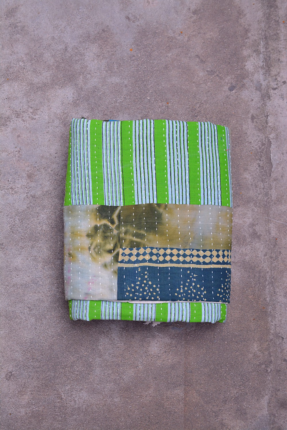 Hand-Quilted Khadi Bedspread | Mosaic | 60” x 94”