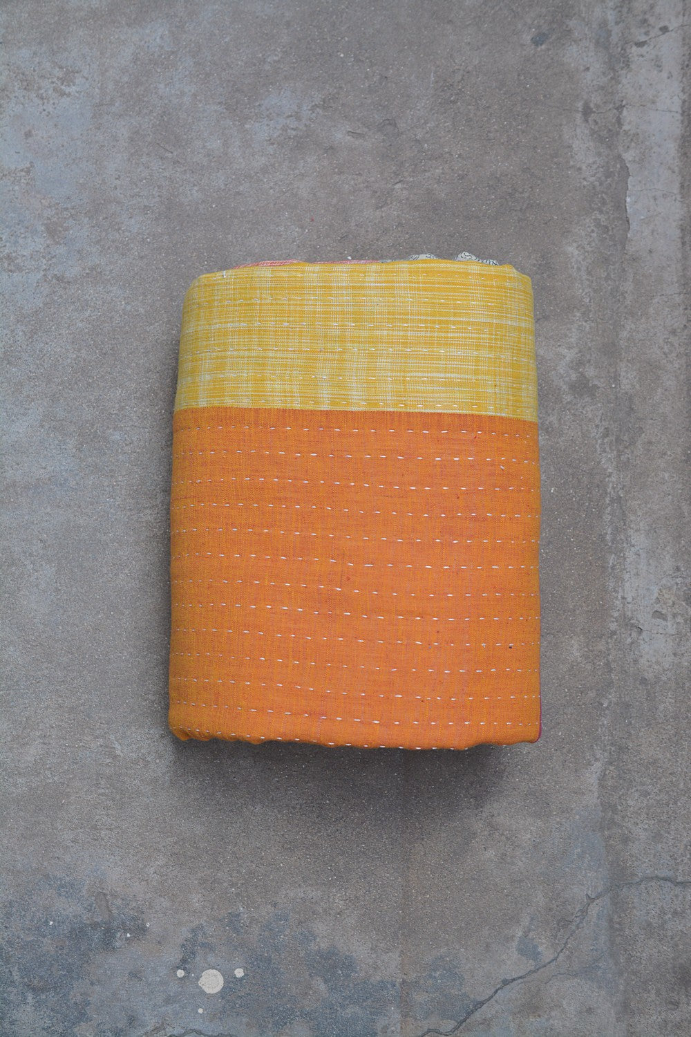 Hand-quilted Khadi Bedspread | Remnant | 91" x 110"