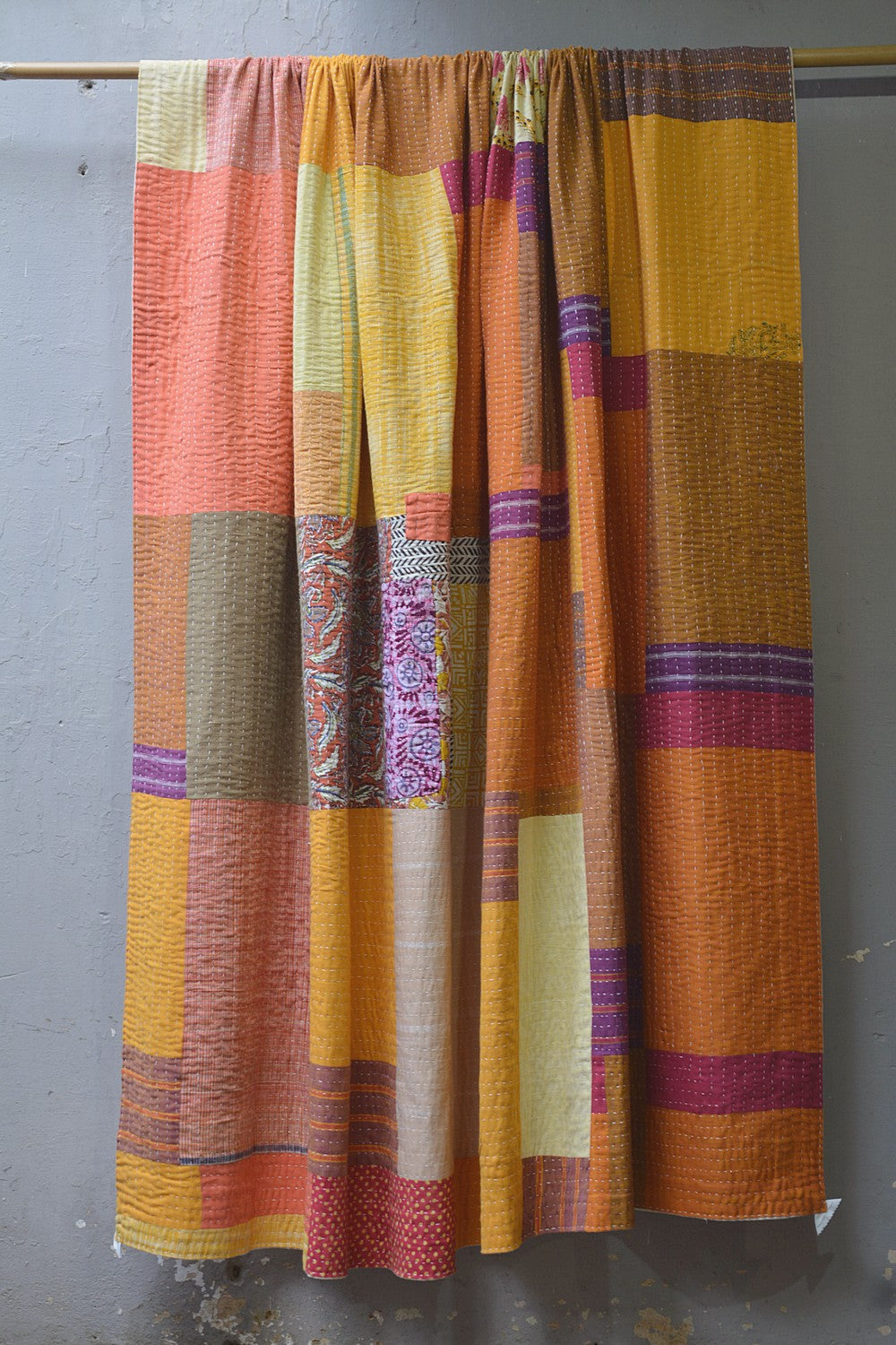 Hand-quilted Khadi Bedspread | Fold | 88" x 110"
