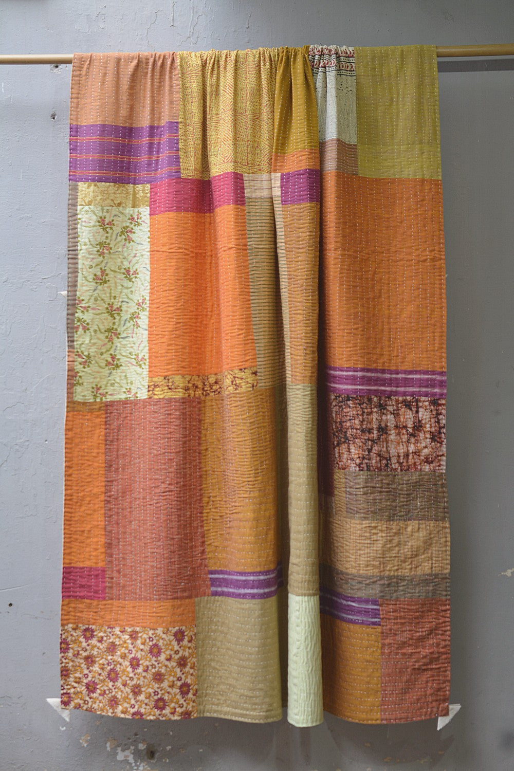 Hand-quilted Khadi Bedspread | Fold | 63" x 90"