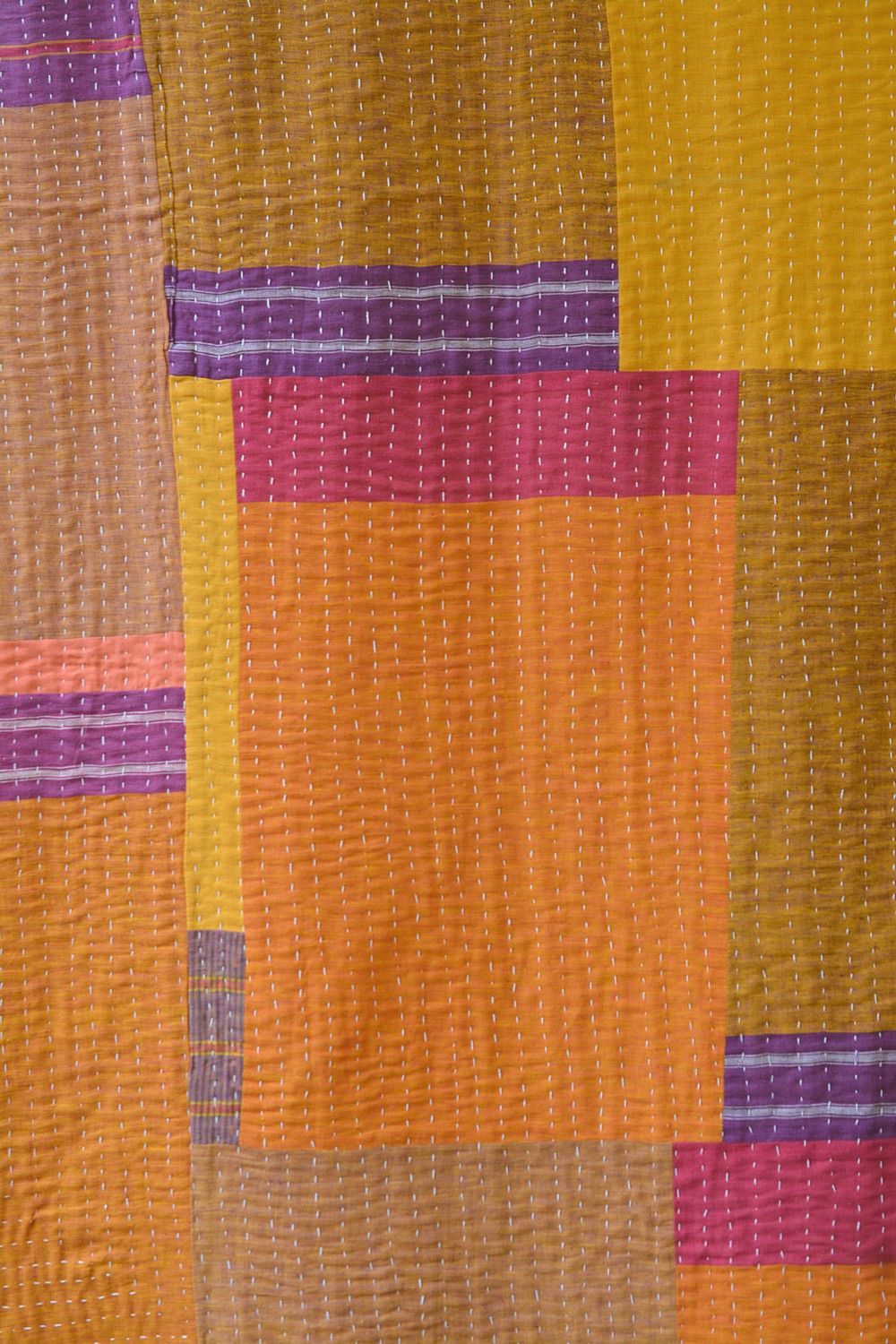 Hand-quilted Khadi Bedspread | Fold | 88" x 110"