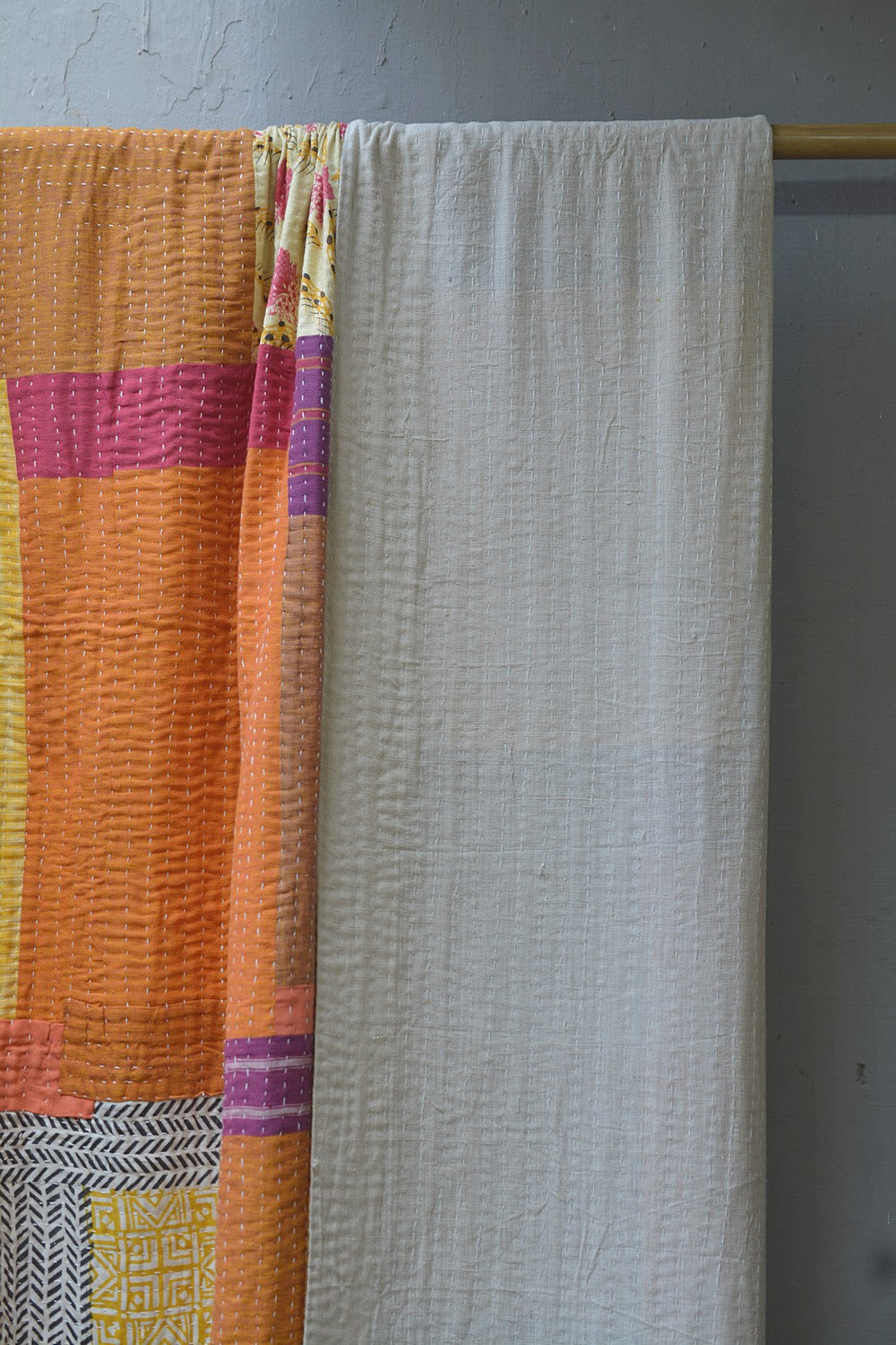 Hand-quilted Khadi Bedspread | Fold | 88" x 110"