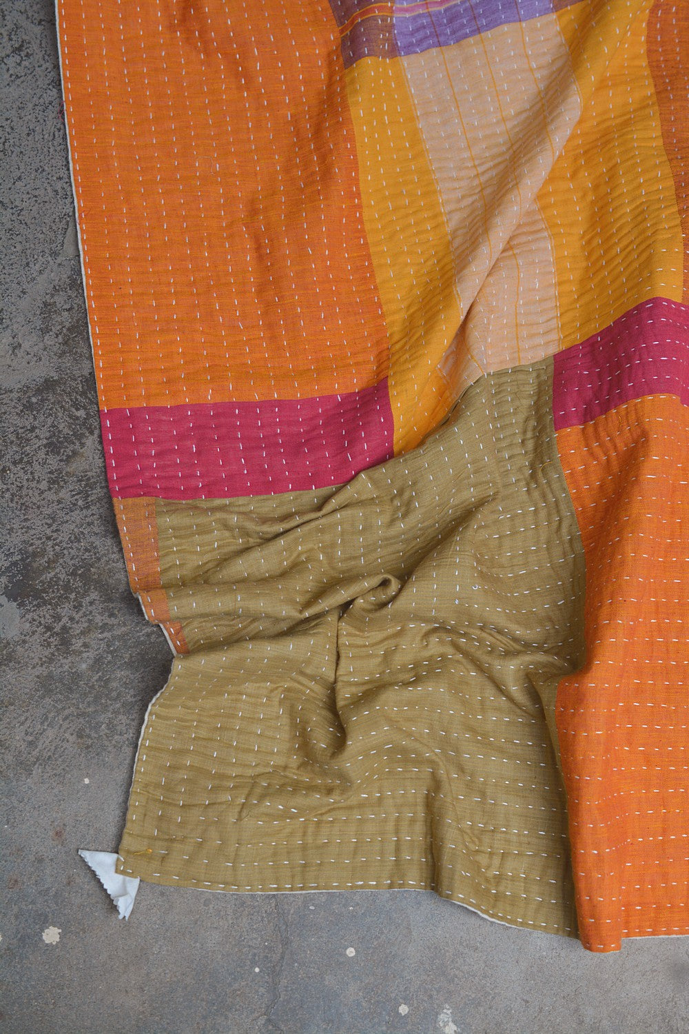 Hand-quilted Khadi Bedspread | Fold | 88" x 110"