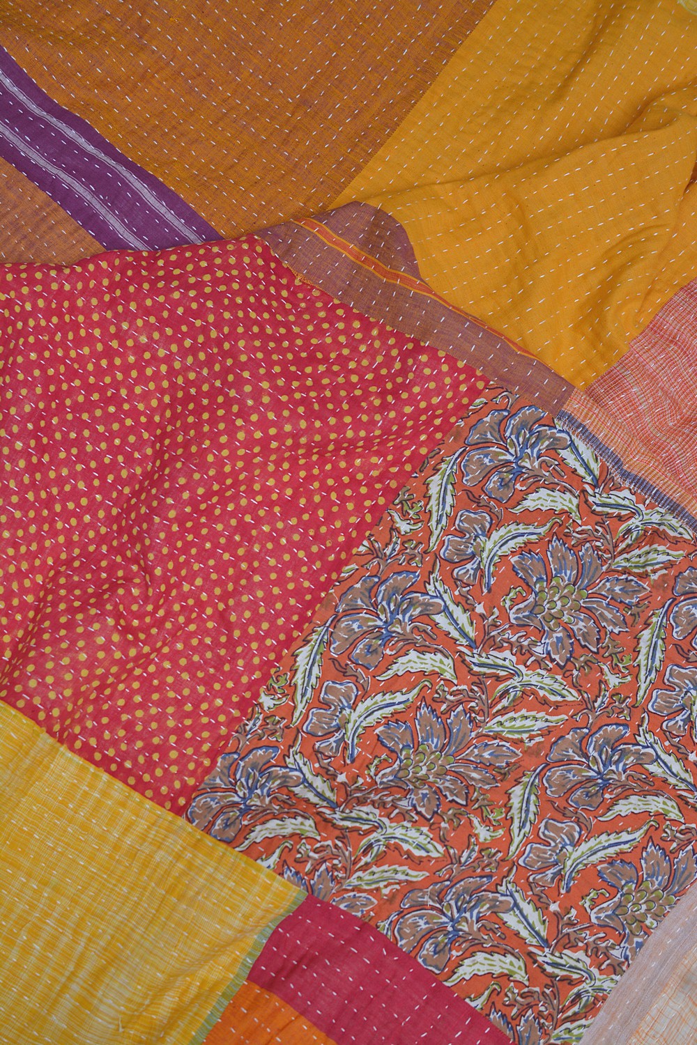 Hand-quilted Khadi Bedspread | Fold | 88" x 110"