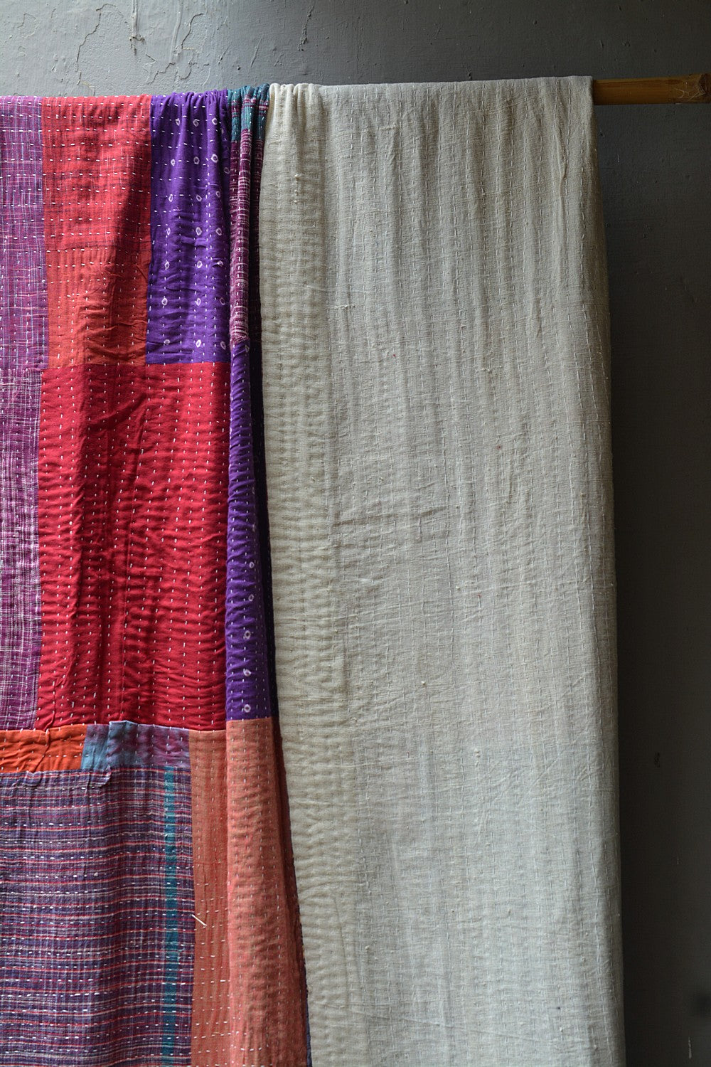 Hand-Quilted Khadi Bedspread | Purpose | 88” x 108”