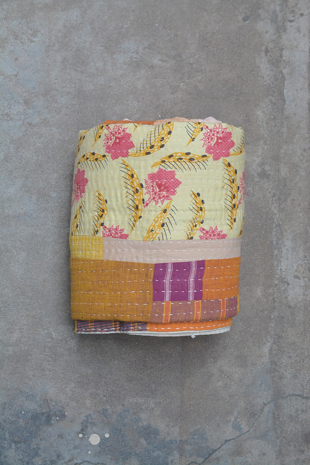 Hand-quilted Khadi Bedspread | Fold | 88" x 110"