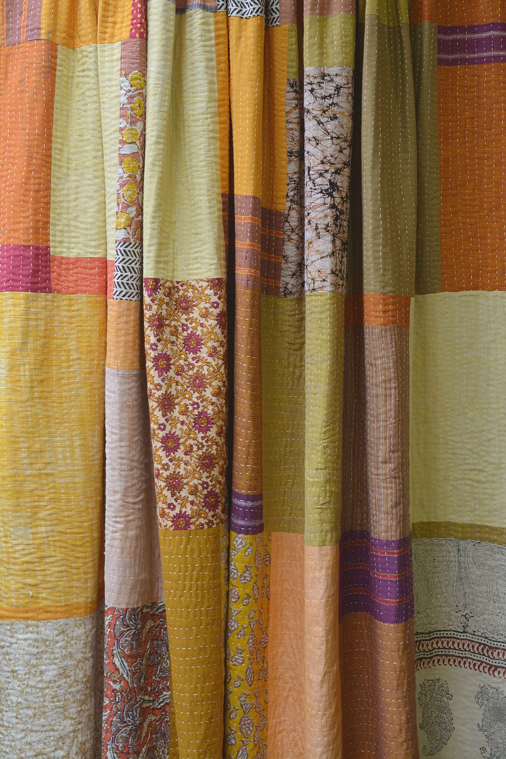 Hand-quilted Khadi Bedspread | Drift | 88" x 110"