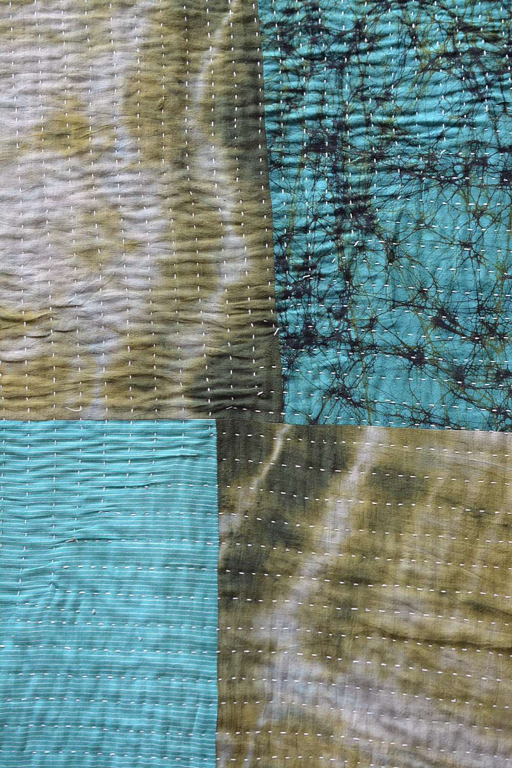 Hand-Quilted Khadi Bedspread | Stitch | 60” x 98”