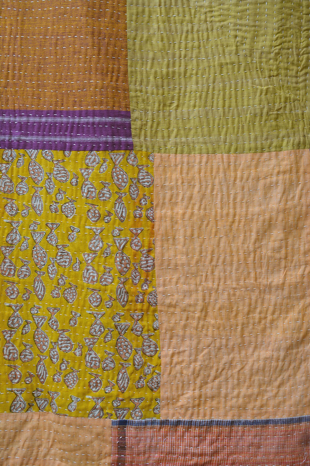 Hand-quilted Khadi Bedspread | Drift | 88" x 110"