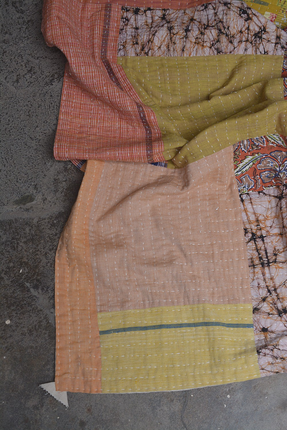 Hand-quilted Khadi Bedspread | Drift | 63" x 90"
