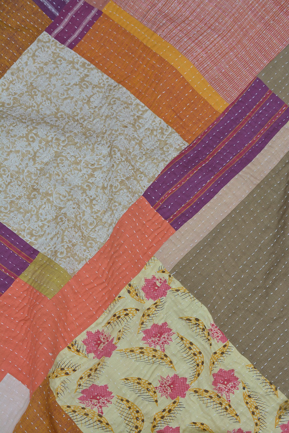 Hand-quilted Khadi Bedspread | Drift | 88" x 110"