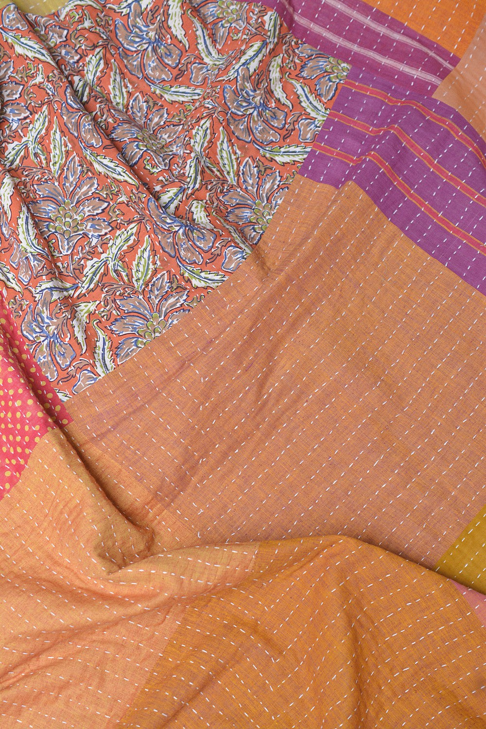 Hand-quilted Khadi Bedspread | Drift | 63" x 90"