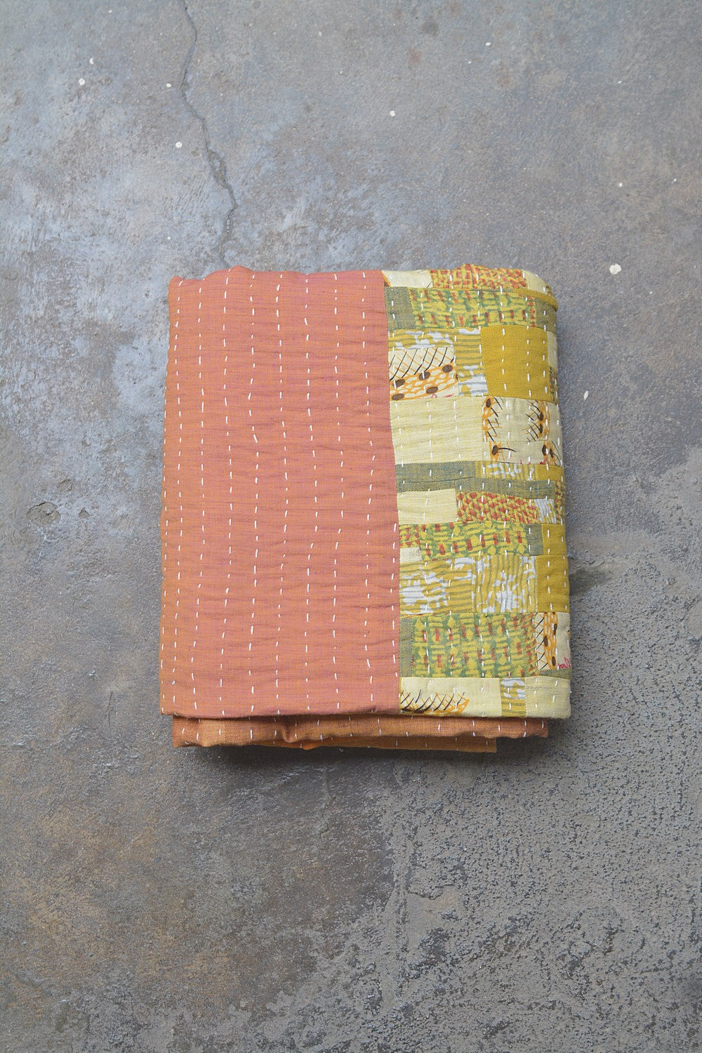 Hand-quilted Khadi Bedspread | Drift | 63" x 90"