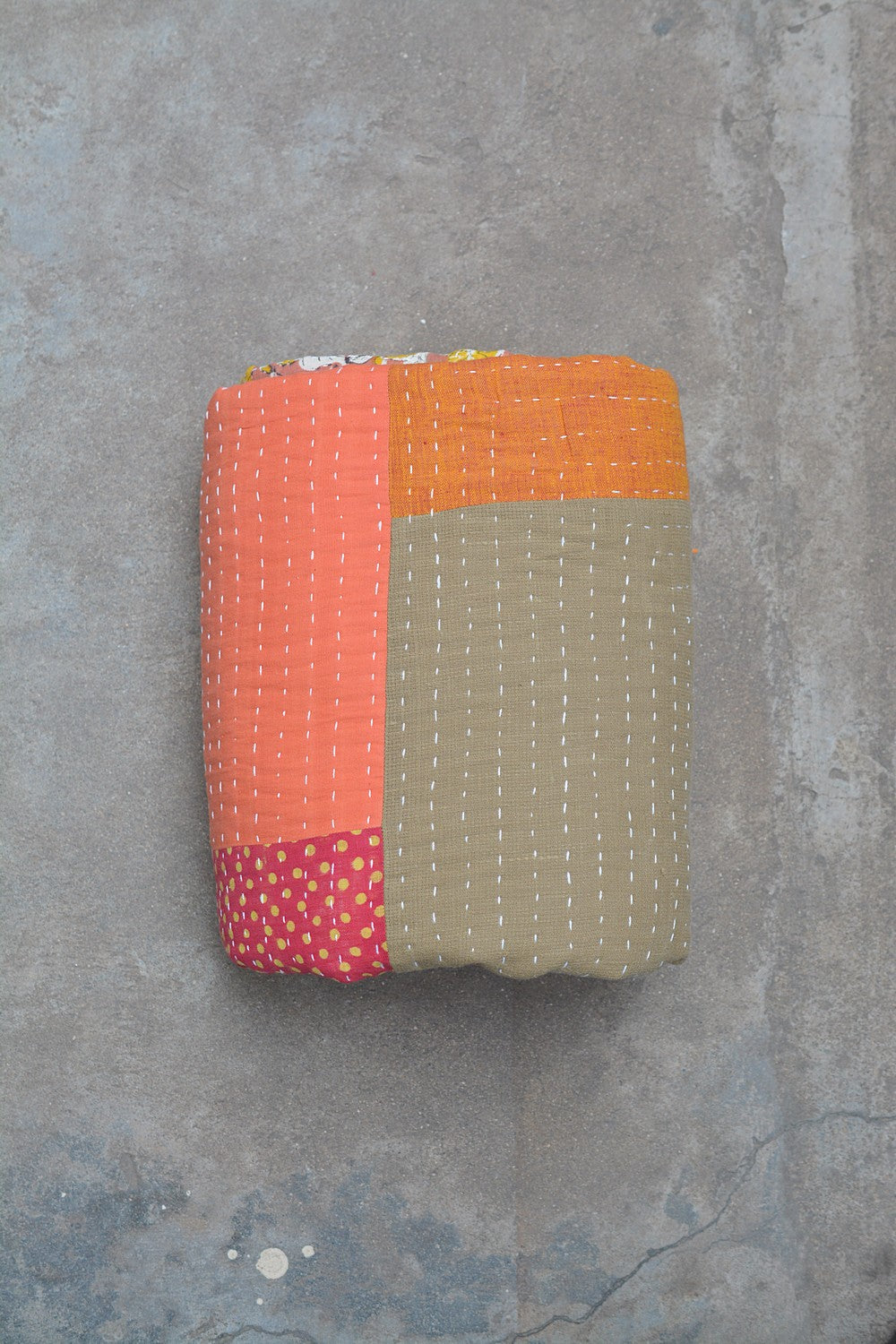 Hand-quilted Khadi Bedspread | Drift | 88" x 110"