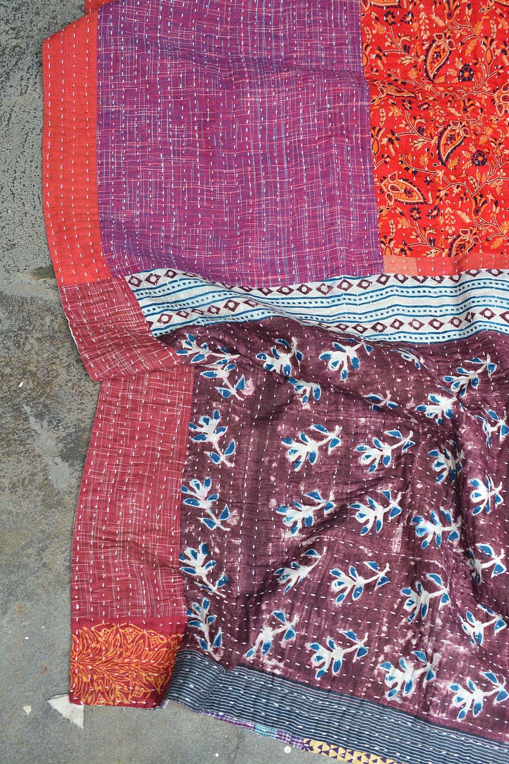 Hand-Quilted Khadi Bedspread | Purpose | 88” x 108”
