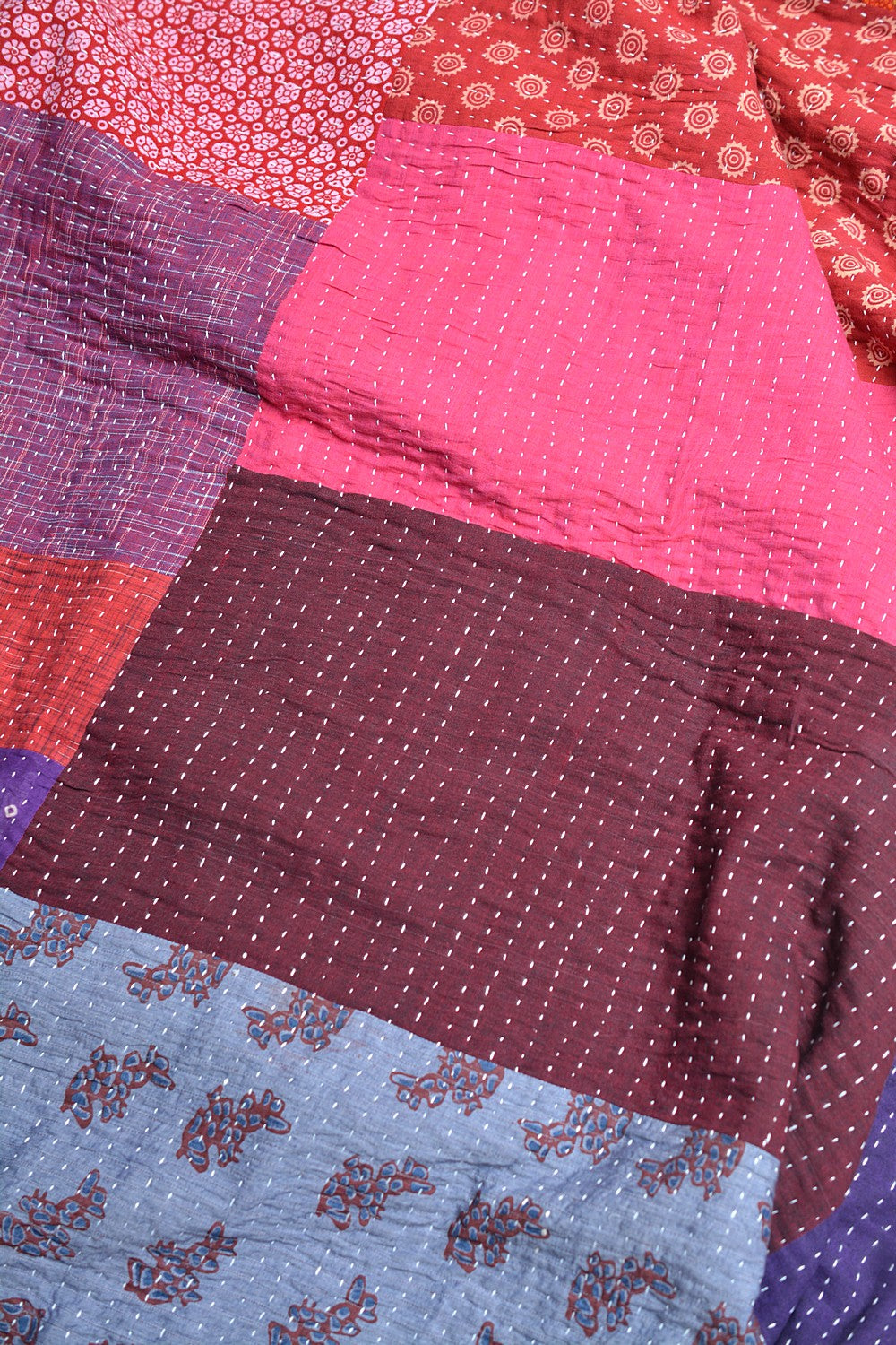 Hand-Quilted Khadi Bedspread | Purpose | 88” x 108”
