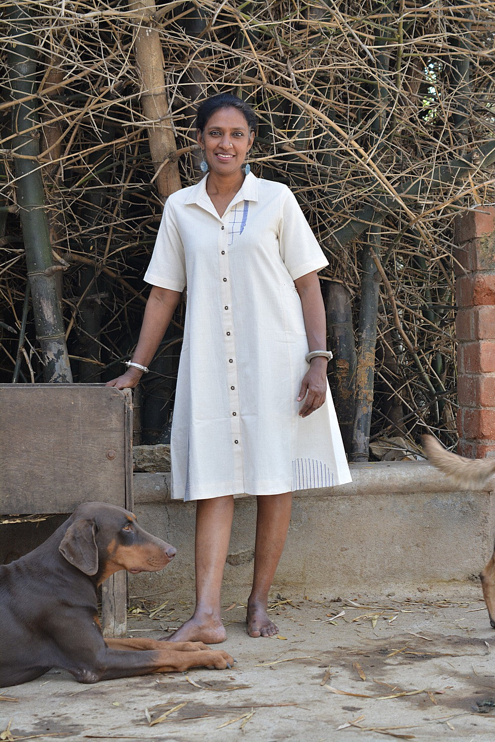 Khadi Dress - Patchwork