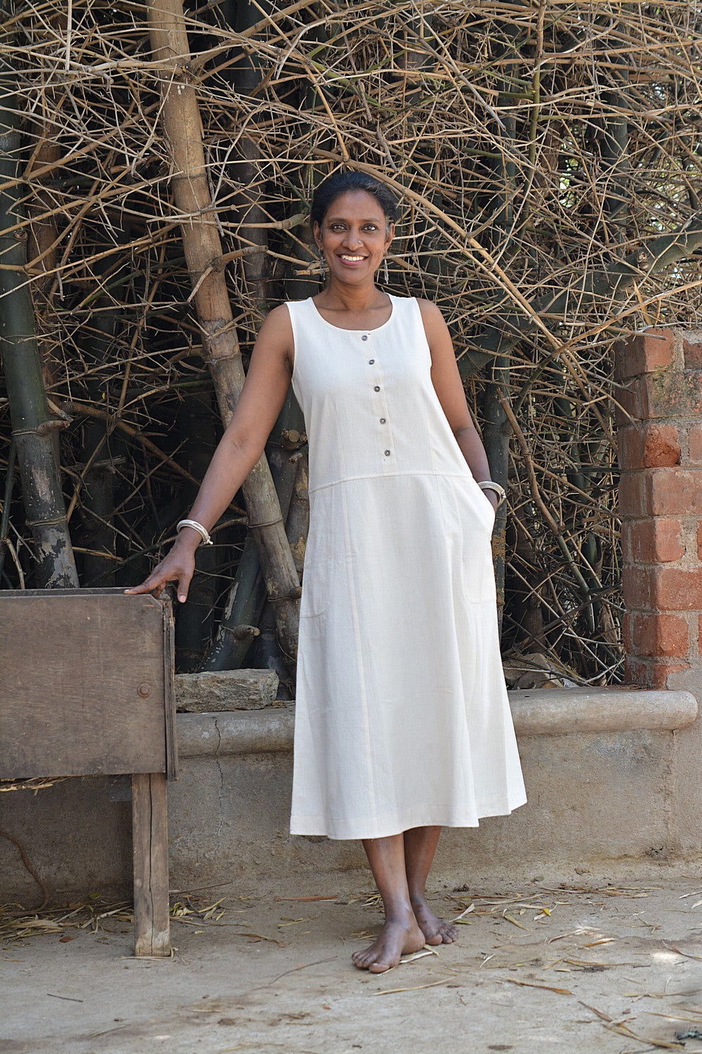 Khadi Sleeveless Dress - metaphorracha