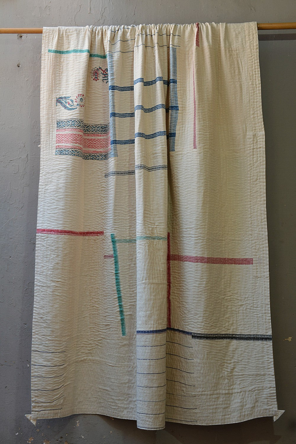 Quilted Khadi Bedspread - Solace (62” x 90”)