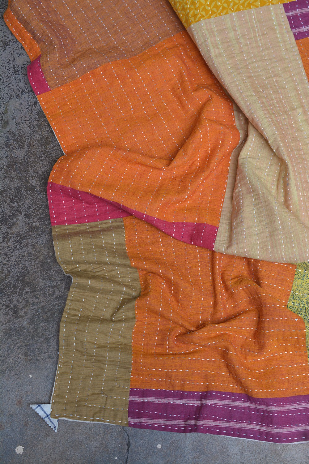 Hand-Quilted Khadi Bedspread | Purpose | 92” x 112”
