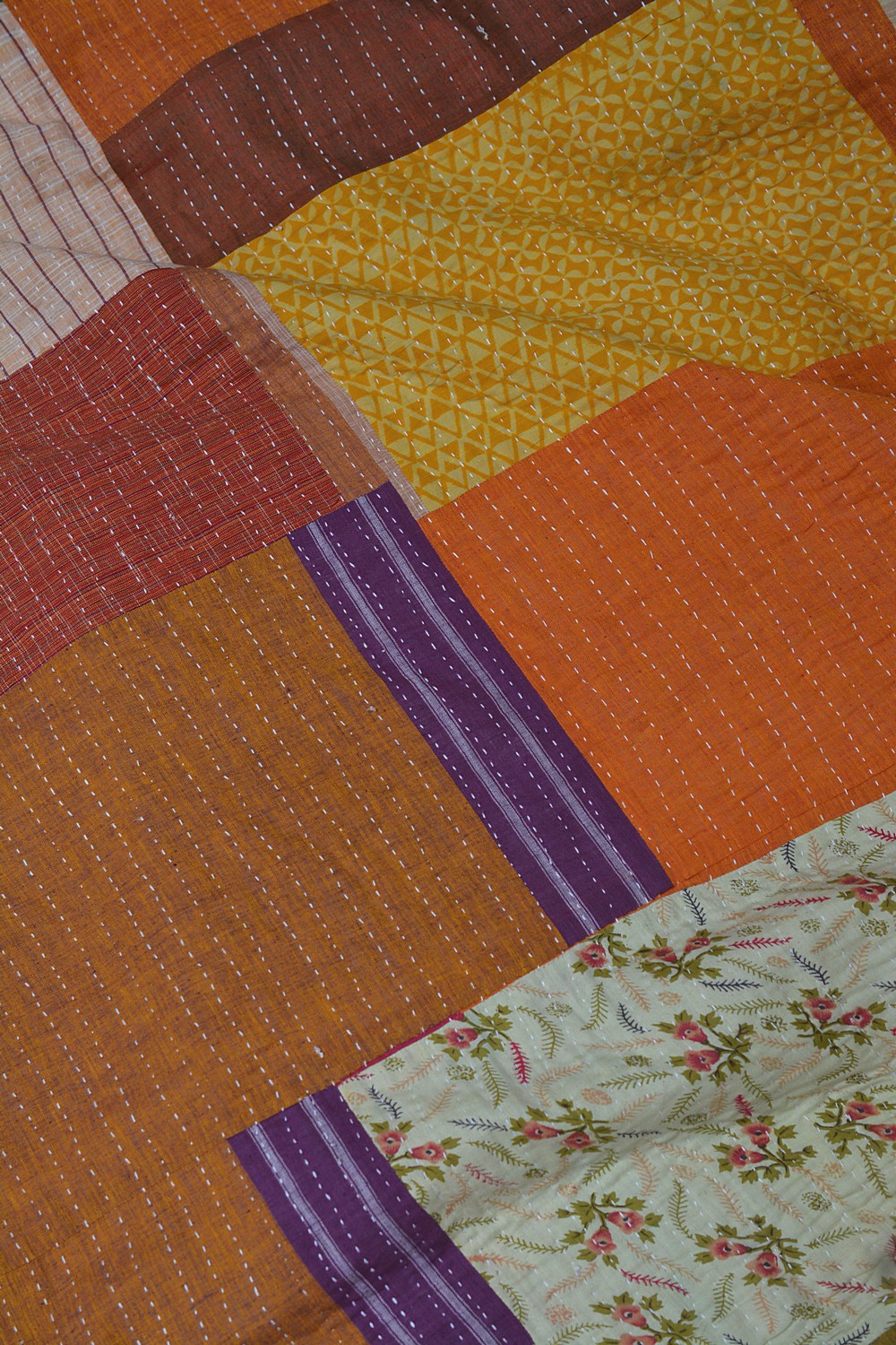 Hand-Quilted Khadi Bedspread | Purpose | 92” x 112”