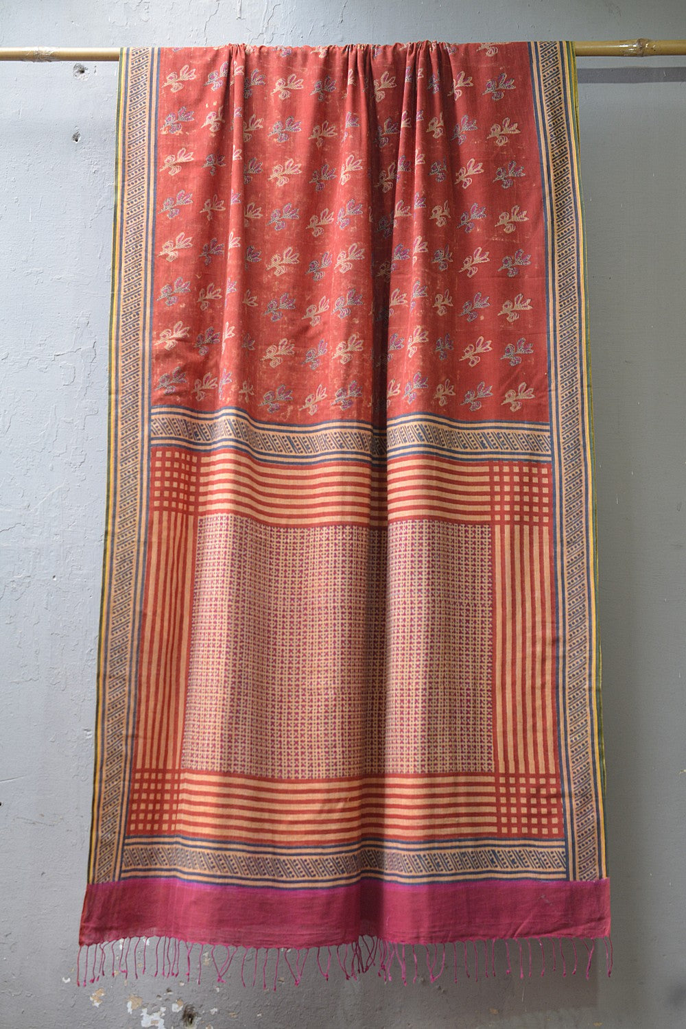 Block-Printed Khadi Saree | Doodle