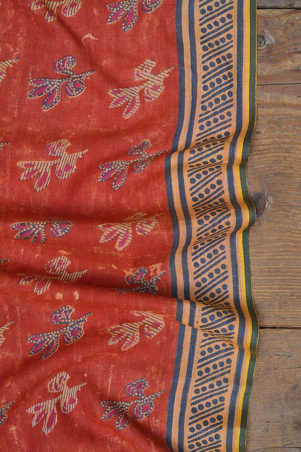 Block-Printed Khadi Saree | Doodle
