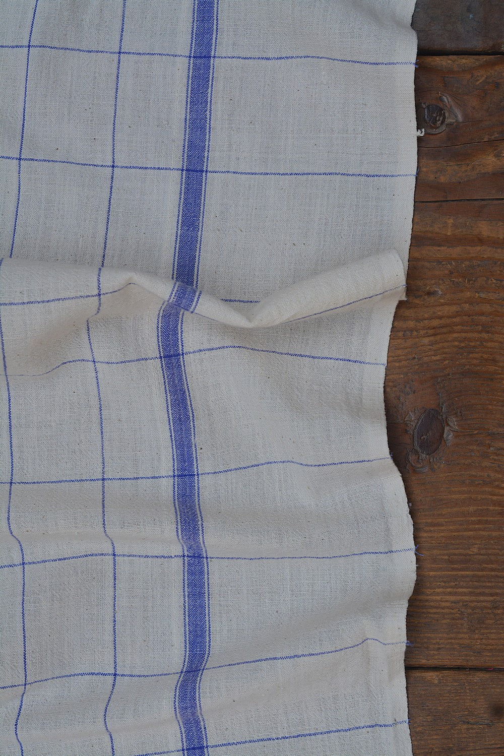 Khadi Towel - Blue Windowpane