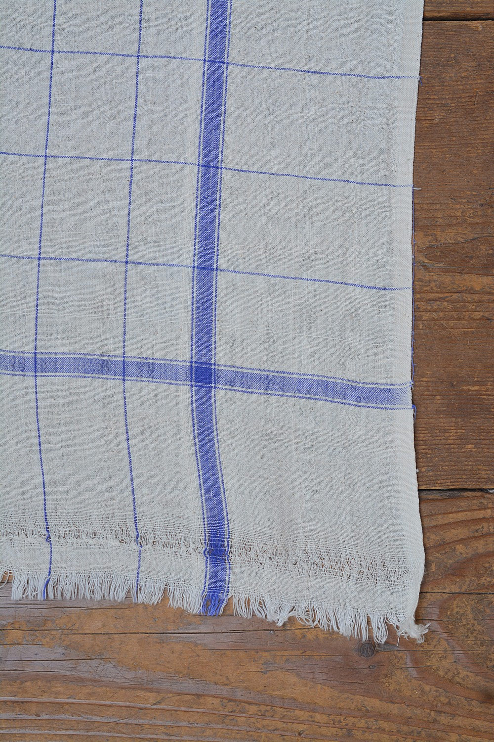 Khadi Towel - Blue Windowpane