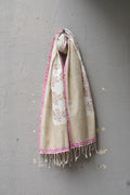 Khadi Stole - Pink Border