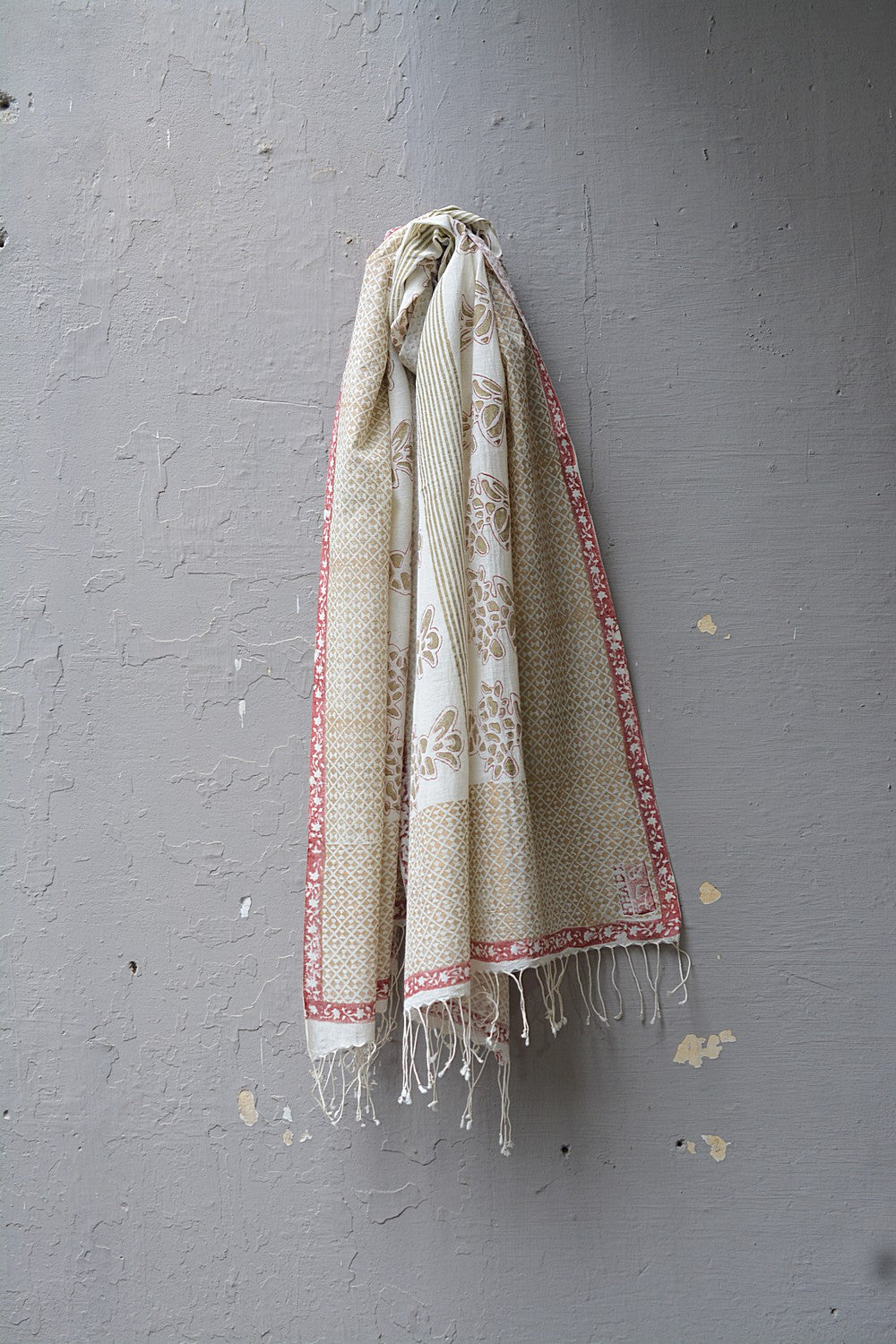 Khadi Stole - Brown Border
