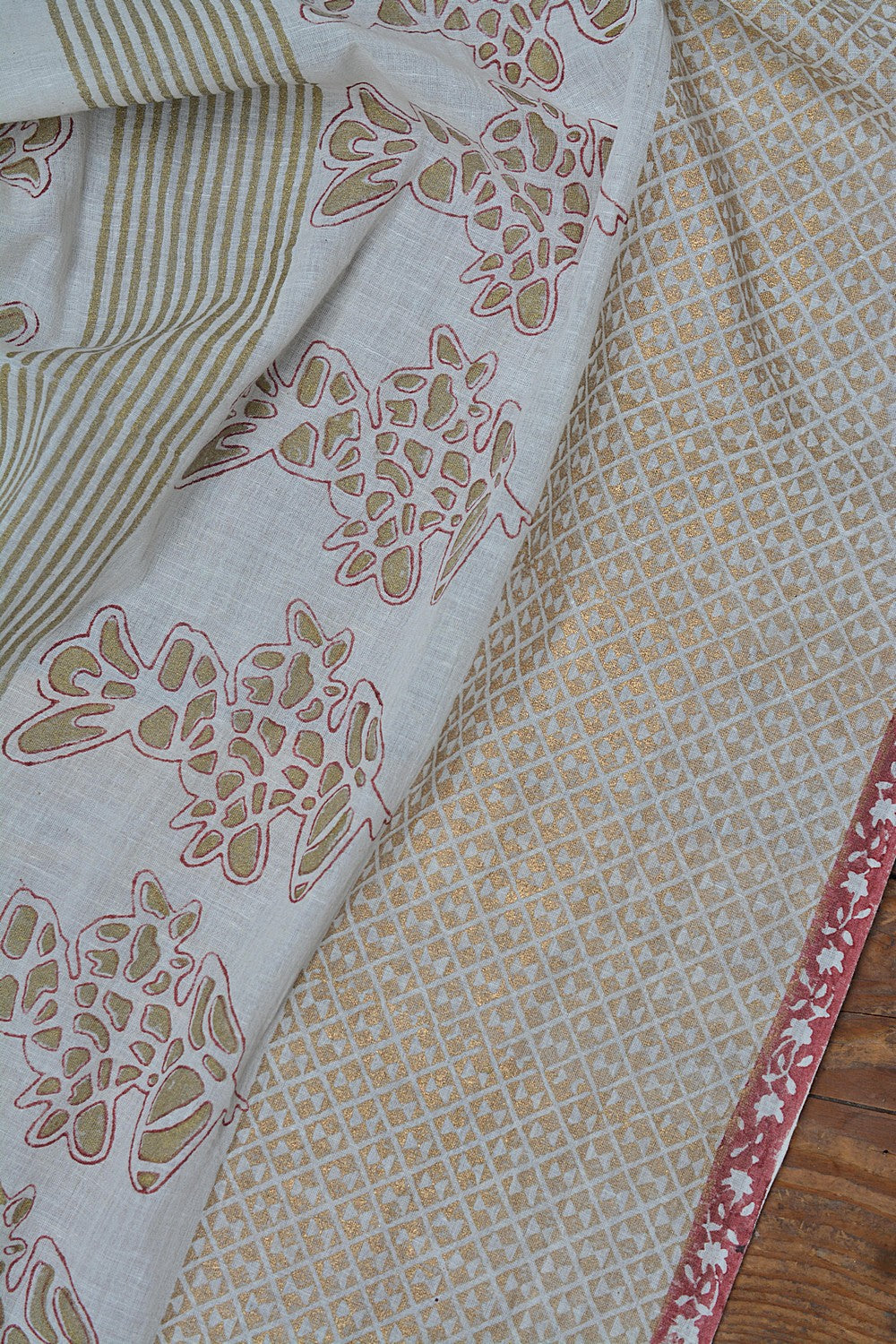 Khadi Stole - Brown Border