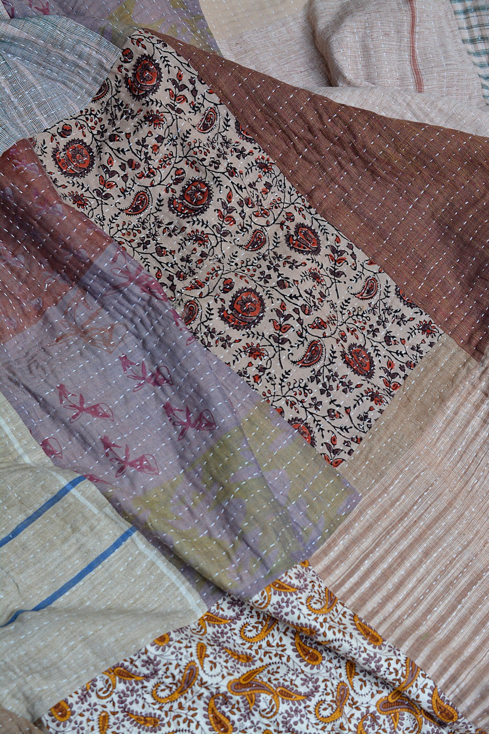 Quilted Khadi Bedspread - Spreadra (90” x 110”)