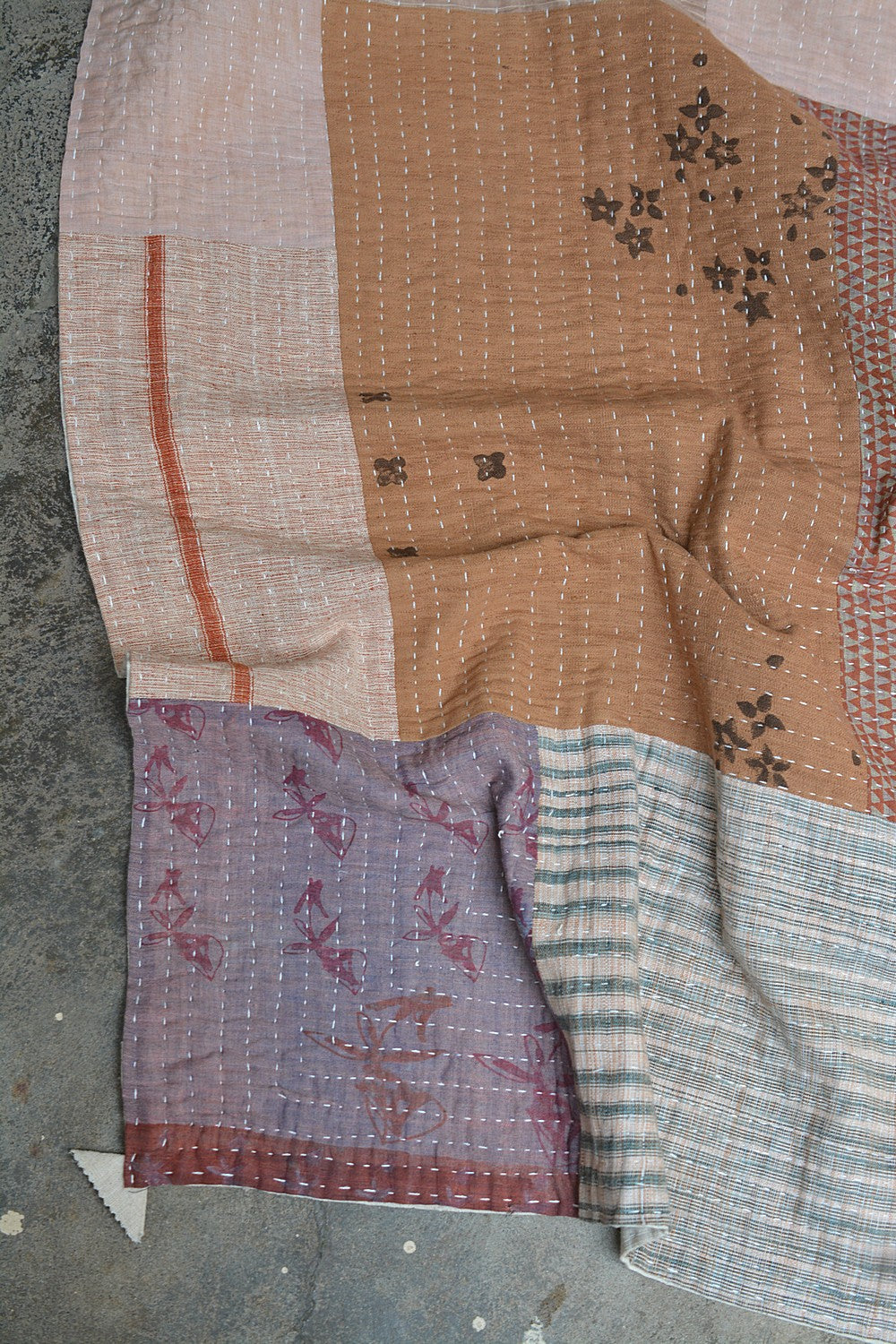 Quilted Khadi Bedspread - Wrapin (62” x 90”)