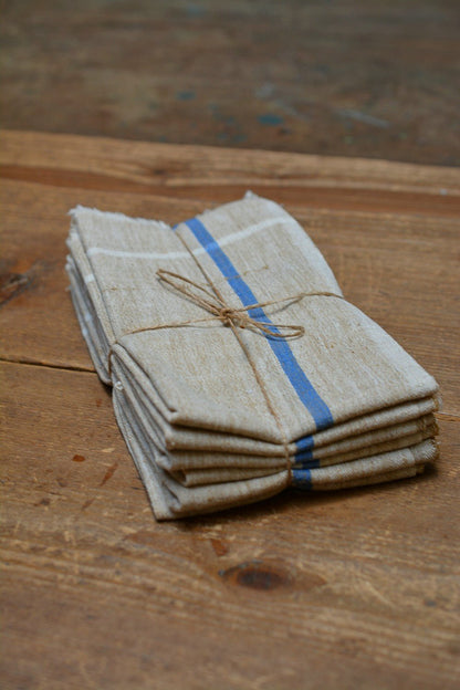 Beige Chambray Handwoven Cotton Handkerchiefs - metaphorracha