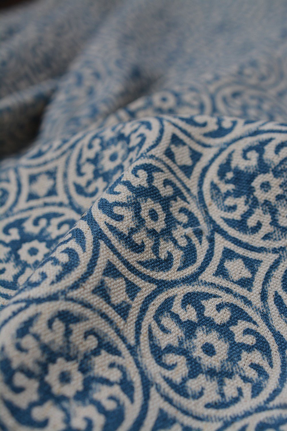 Block Printed Khadi Bedsheet - Tiles - 56"x 92" - metaphorracha