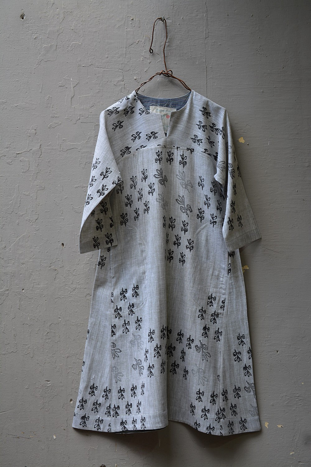 Block Printed Khadi Dress - Blossom - metaphorracha