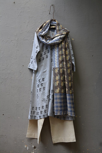 Block Printed Khadi Dress - Blossom - metaphorracha