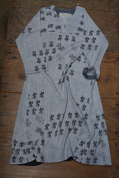 Block Printed Khadi Dress - Blossom - metaphorracha