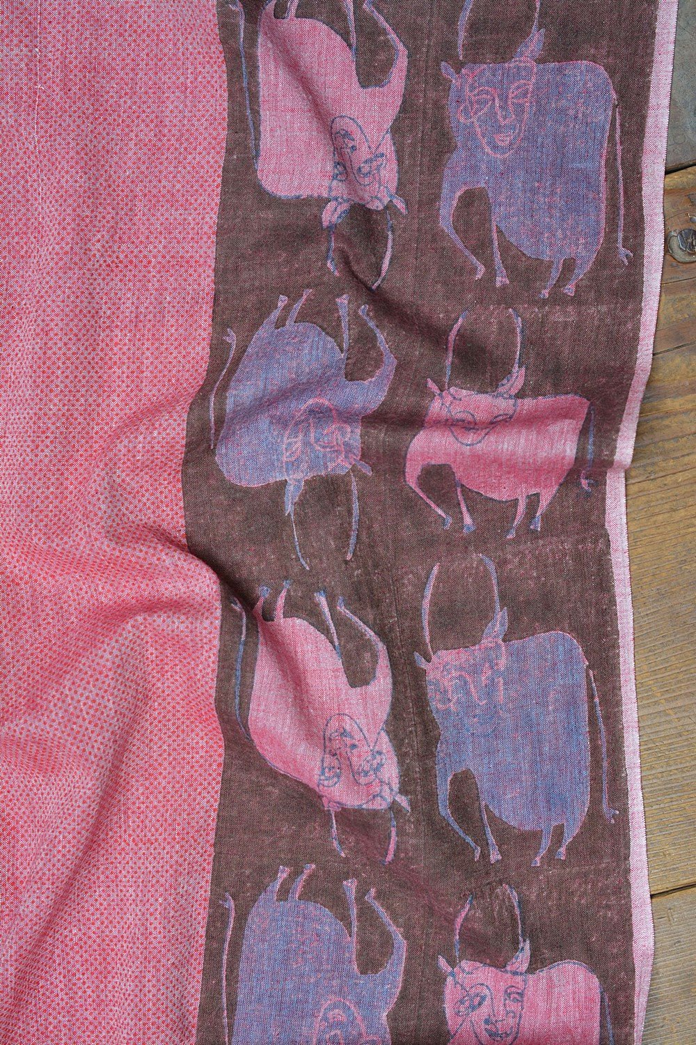 Block Printed Khadi Dupatta - Kuh - metaphorracha