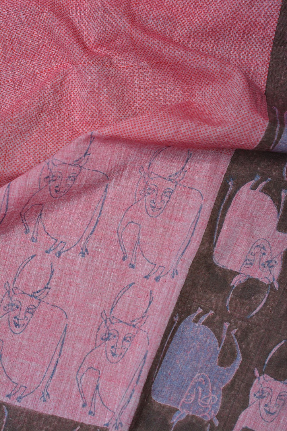 Block Printed Khadi Dupatta - Kuh - metaphorracha