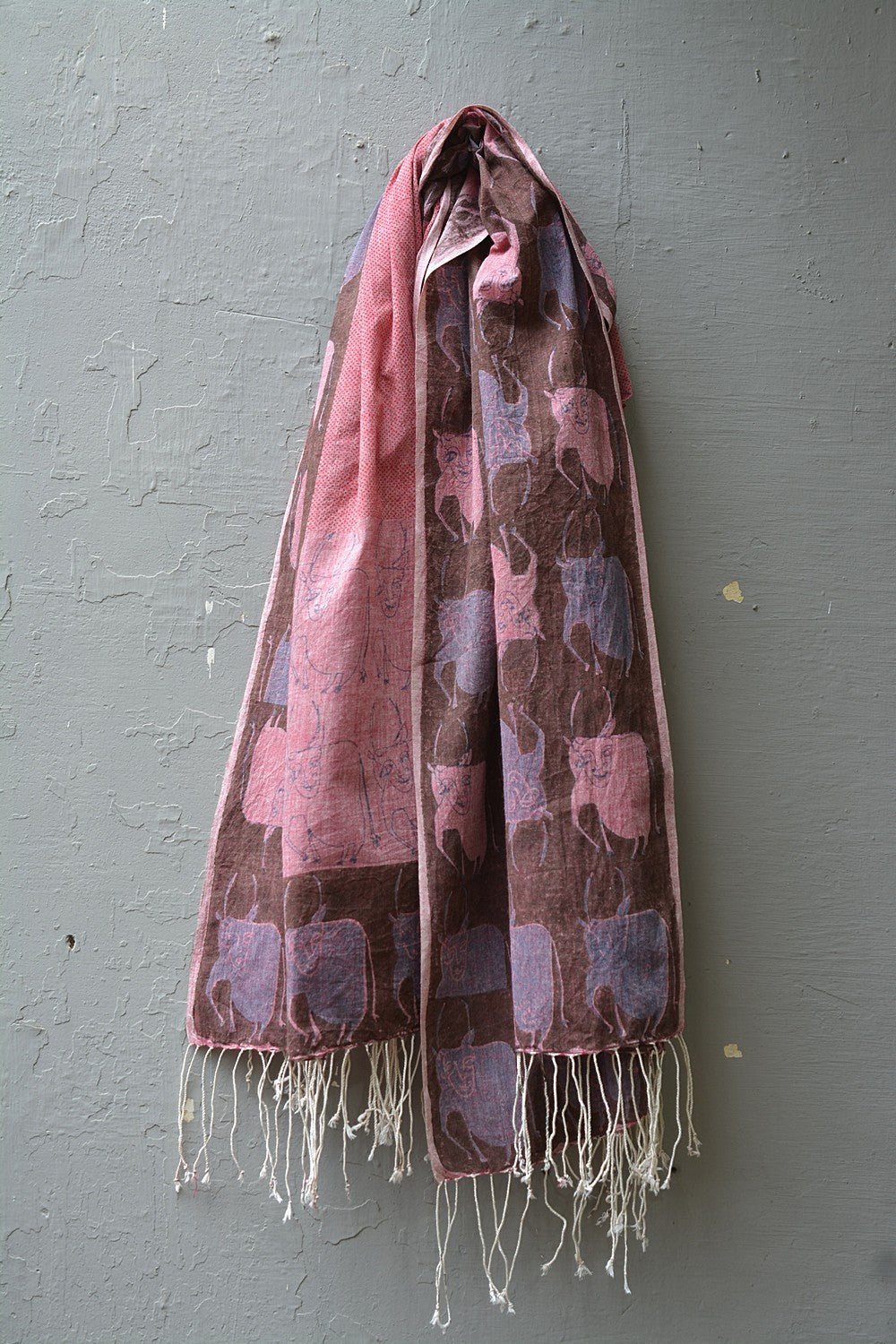 Block Printed Khadi Dupatta - Kuh - metaphorracha