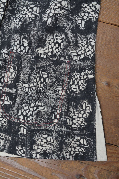 Block Printed Khadi Jacket - Stalk - metaphorracha