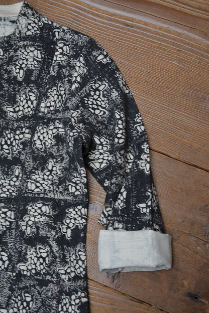 Block Printed Khadi Jacket - Stalk - metaphorracha