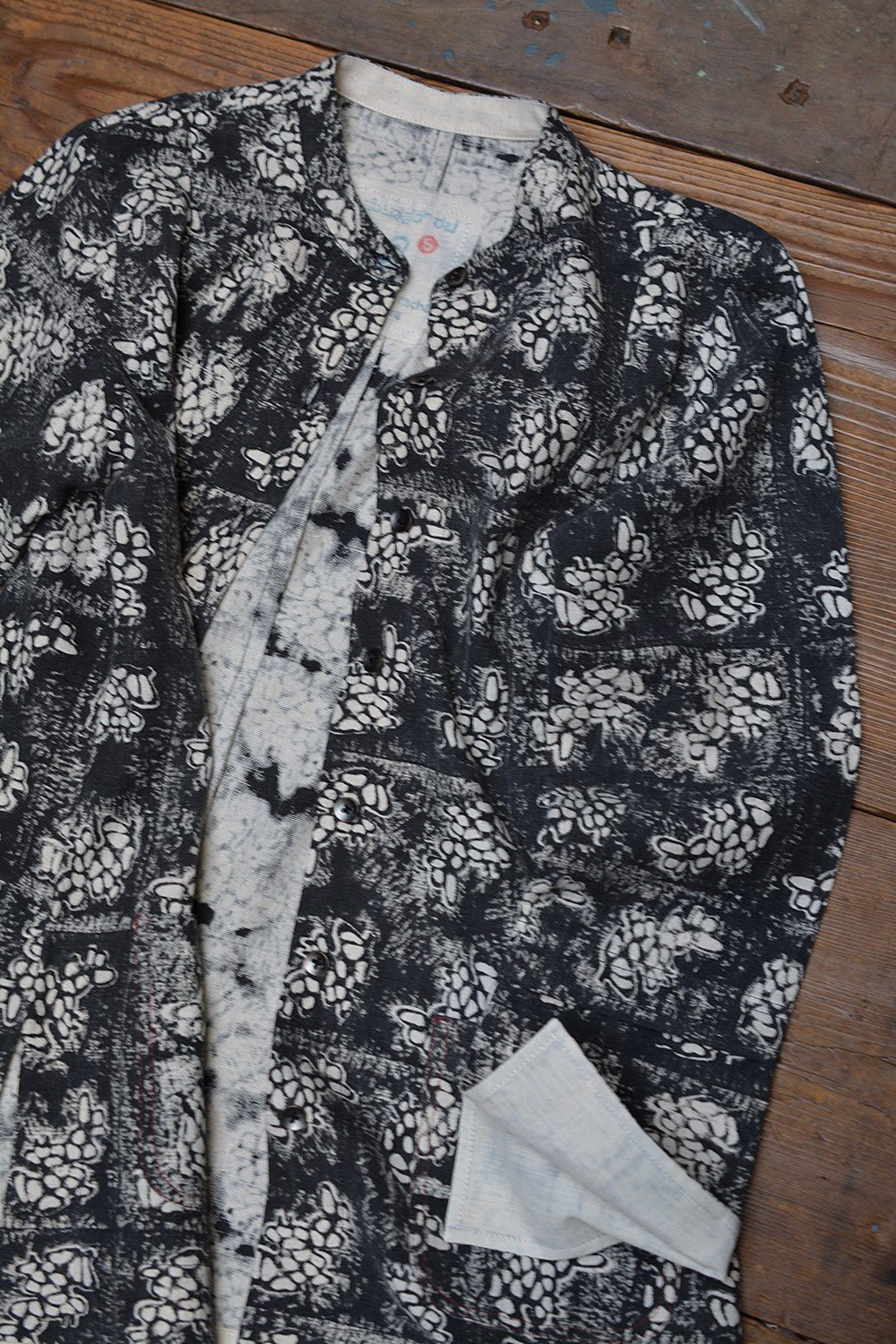 Block Printed Khadi Jacket - Stalk - metaphorracha