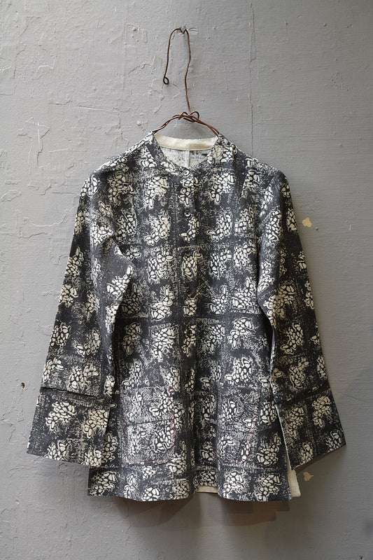 Block Printed Khadi Jacket - Stalk - metaphorracha